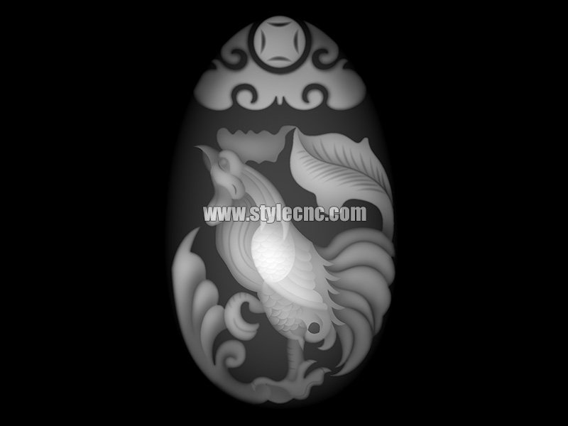 公雞深思者灰度圖像