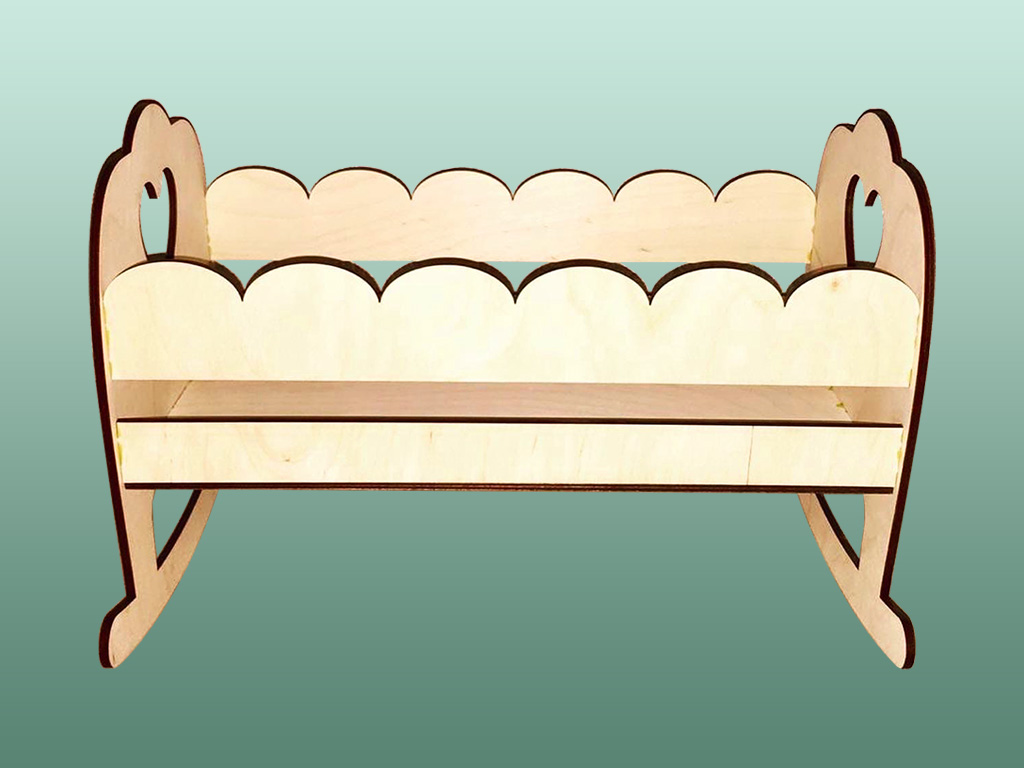 激光切割 MDF 嬰兒搖籃床