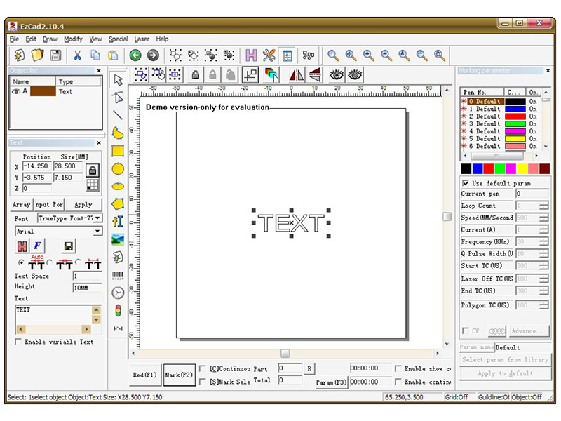 EZCAD 界面 EZCAD 界面